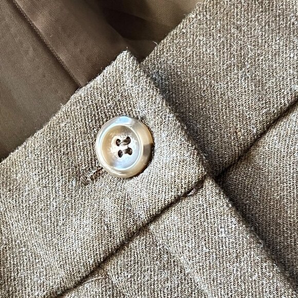 Lana Lee Flat Front Straight Trouser Pants Size 10 Wool Blend Khaki NEW Career - Picture 8 of 12